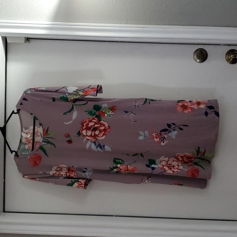 Dark lilac floral dress - size M - brand MTS